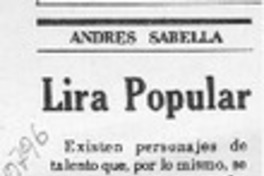 Lira popular  [artículo] Andrés Sabella.