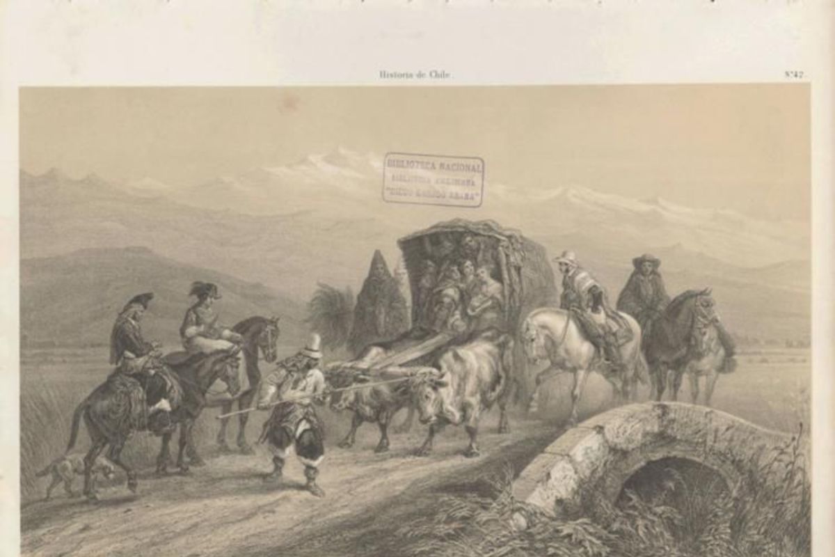 5. Paseo a los Baños Colina, región Metropolitana, 1854.