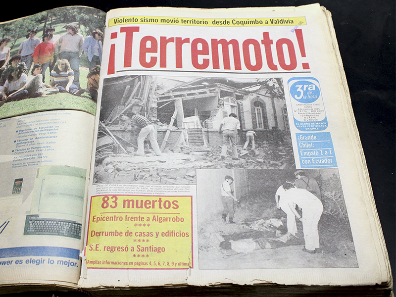 Así titularon una noticia del terremoto de 1985.