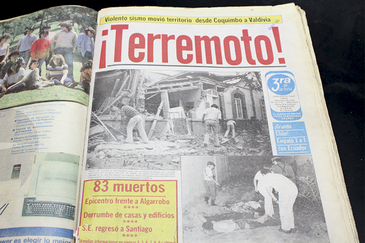 Así titularon una noticia del terremoto de 1985.