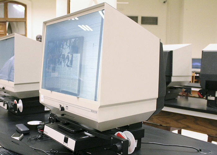 En esta pantalla se puede ver el interior del microfilm