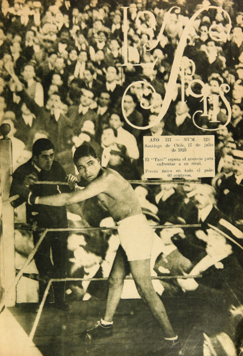 2. "El Tani" en el ring a punto de empezar una pelea. Portada Los Sports de 1925.