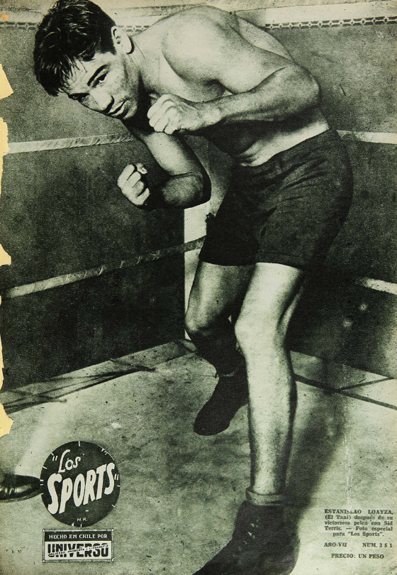 9. Fotografía de "El Tani" después de una victoriosa pelea. En Los Sports, año 1929.