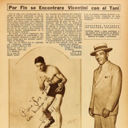10. Noticia sobre el enfrentamiento entre "El Tani", a la derecha", y Vicentini.