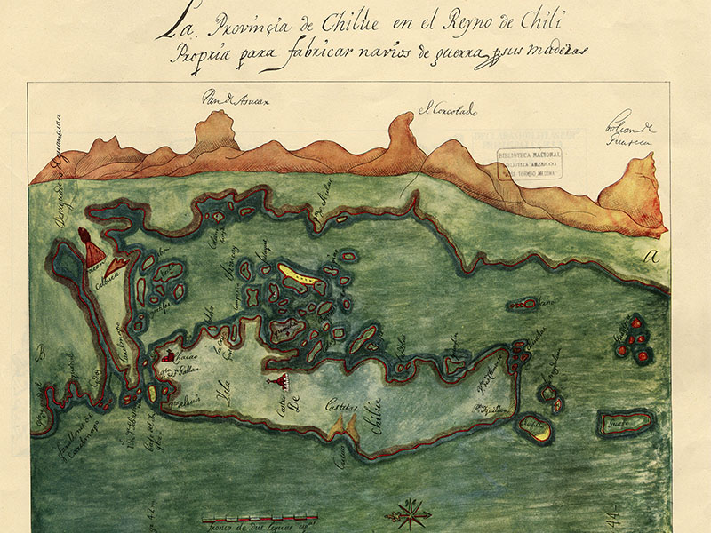 6. La provincia de Chilúe en el Reyno de Chili propia para fabricar navios de guerra y sus maderas.