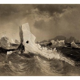 Blocs de glace remarquables par leurs formes pres des iles inaccessibles, 1838