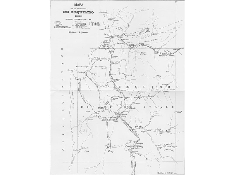 6. Mapa de los ferrocarriles de Coquimbo, 1898.