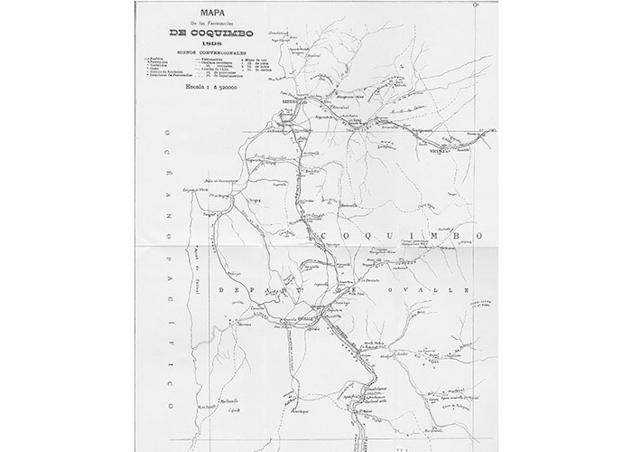 6. Mapa de los ferrocarriles de Coquimbo, 1898.