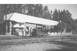 7. Estación de término del ferrocarril de la Braden Copper Company, hacia 1920.
