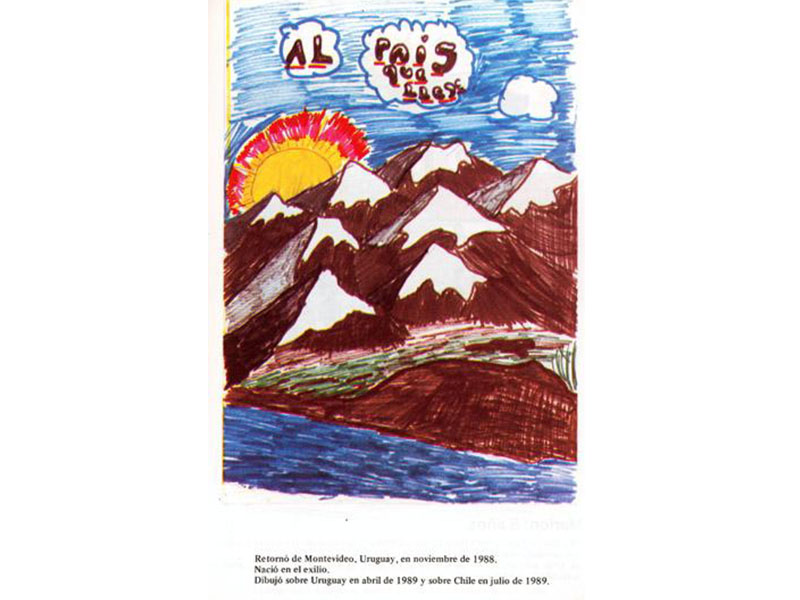 Dibujo de Paulo sobre Chile, 10 años, julio de 1989.