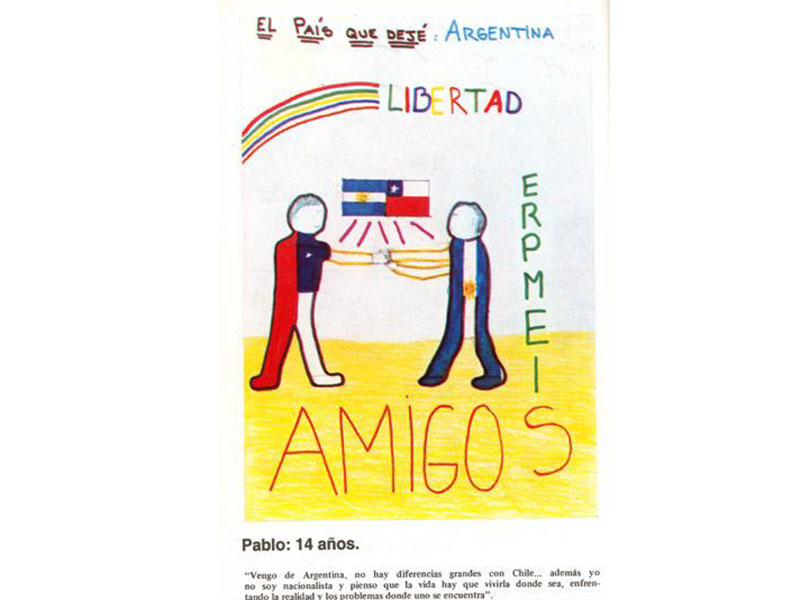 Dibujo de Pablo sobre Argentina, 14 años, marzo de 1989.