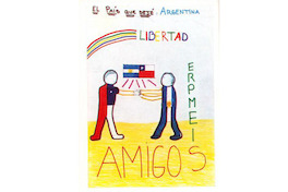 Dibujo de Pablo sobre Argentina, 14 años, marzo de 1989.