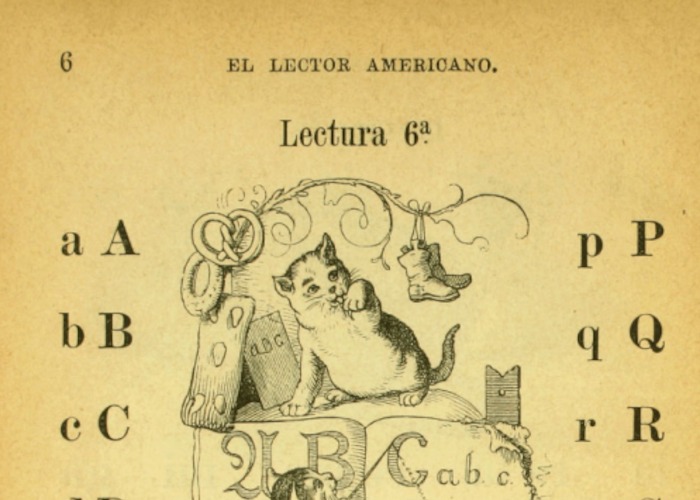 4. Silabario "El lector americano”, de José Abelardo Núñez (1881).