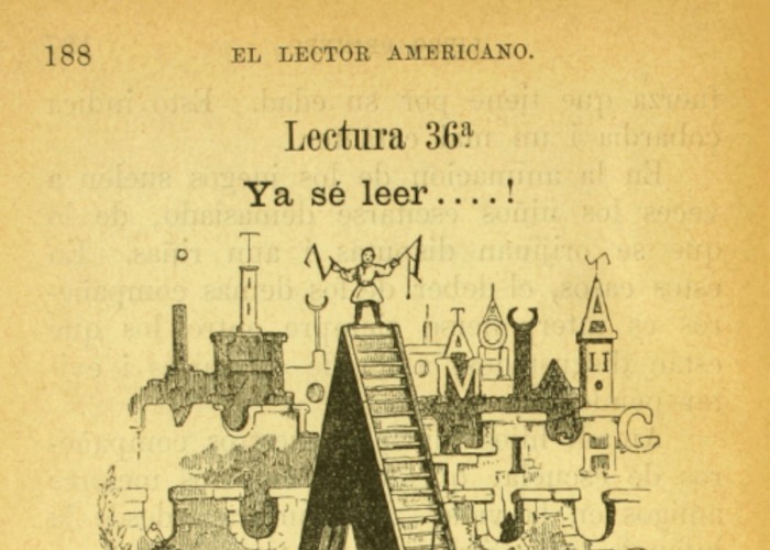 6. Silabario "El lector americano”, de José Abelardo Núñez (1881).