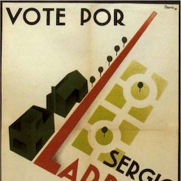 4. Afiche para la campaña municipal del arquitecto Sergio Larraín (1938).