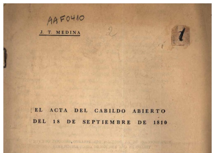 Acta del cabildo abierto del 18 de Septiembre de 1810