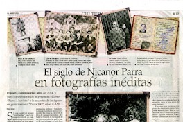 El siglo de Nicanor Parra en fotografías inéditas  [artículo] Iñigo Díaz