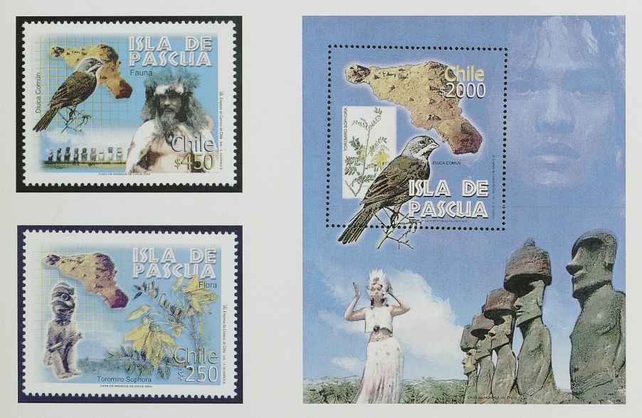 5. Estampillas con ilustraciones de Rapa Nui.