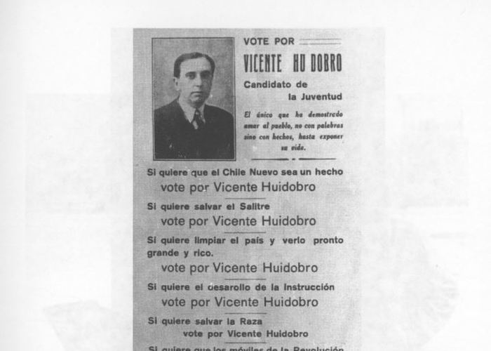 7. Propaganda Electoral de Vicente Huidobro en 1925.