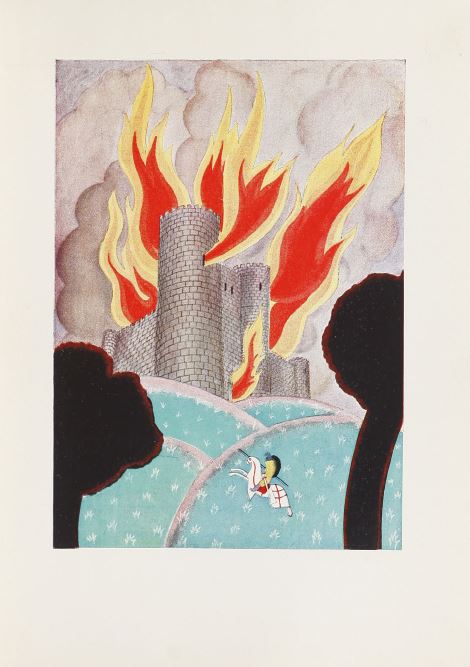4. El Cid entra en un castillo en llamas para salvar a Jimena, su amada.