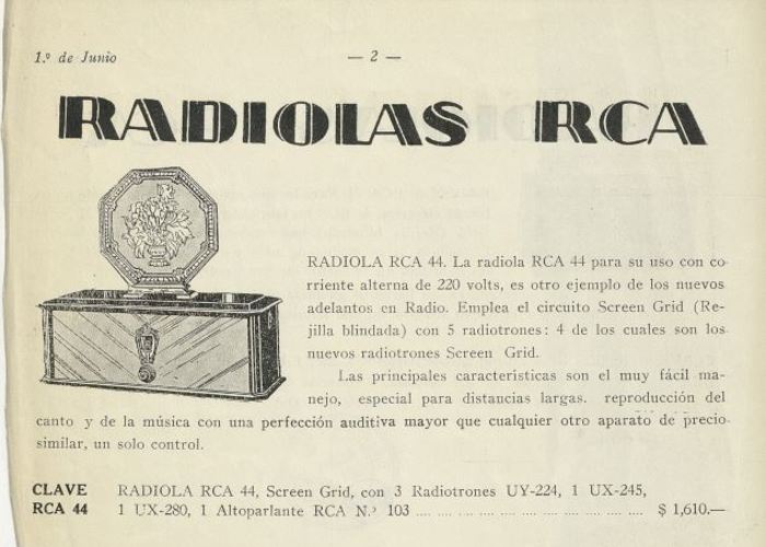 2. Modelos de Radiolas.