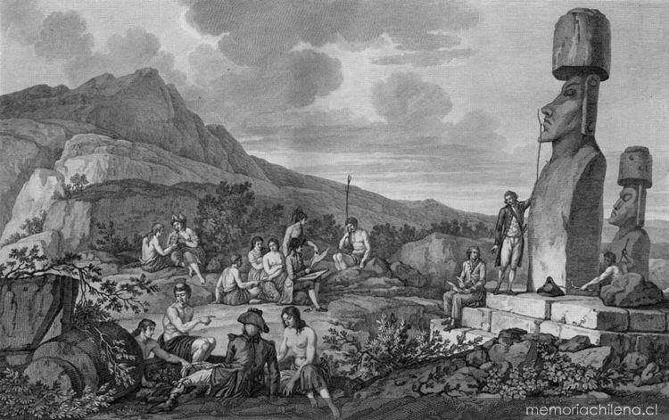 6. Isleños y monumentos de Isla de Pascua, 1786.