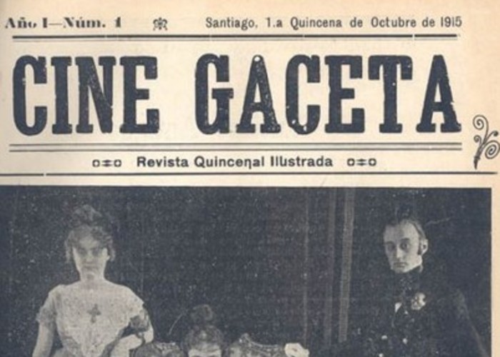 2. Los protagonistas de la película chilena “Santiago antiguo” en la revista “Cine Gaceta”,  1915.