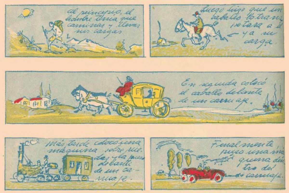 La historia de los medios de transporte.