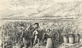 9. Cosecha de vid en Viña Macul, Santiago, hacia 1889.