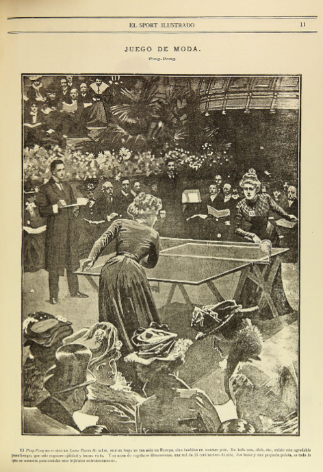 13. Jugadoras de ping pong. Año 1902.