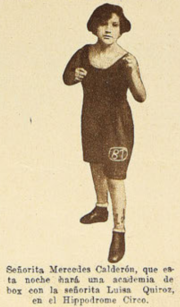 12.	Mercedes Calderón, boxeadora. Los Sports, 1924.