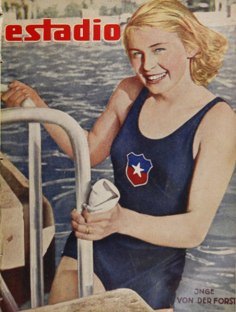 1. Nadadora chilena, Inge Von der Forst. Estadio, 1943.