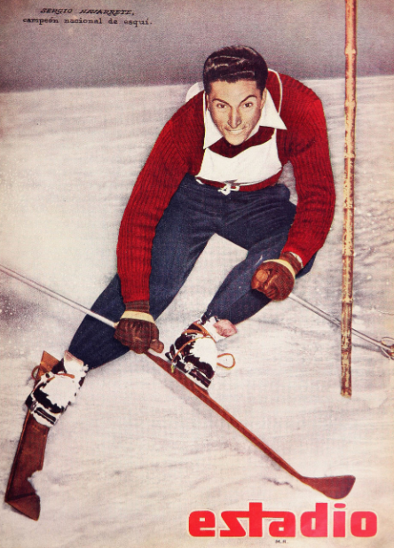 14. Sergio Navarrete, competidor de esquí. Estadio, 1952.