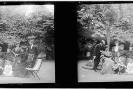 10. Grupo en el jardín de la familia Pastor y Bort en la casa de calle Vicuña Mackenna, 1906. Fotografía de Julio Bertrand Vidal.