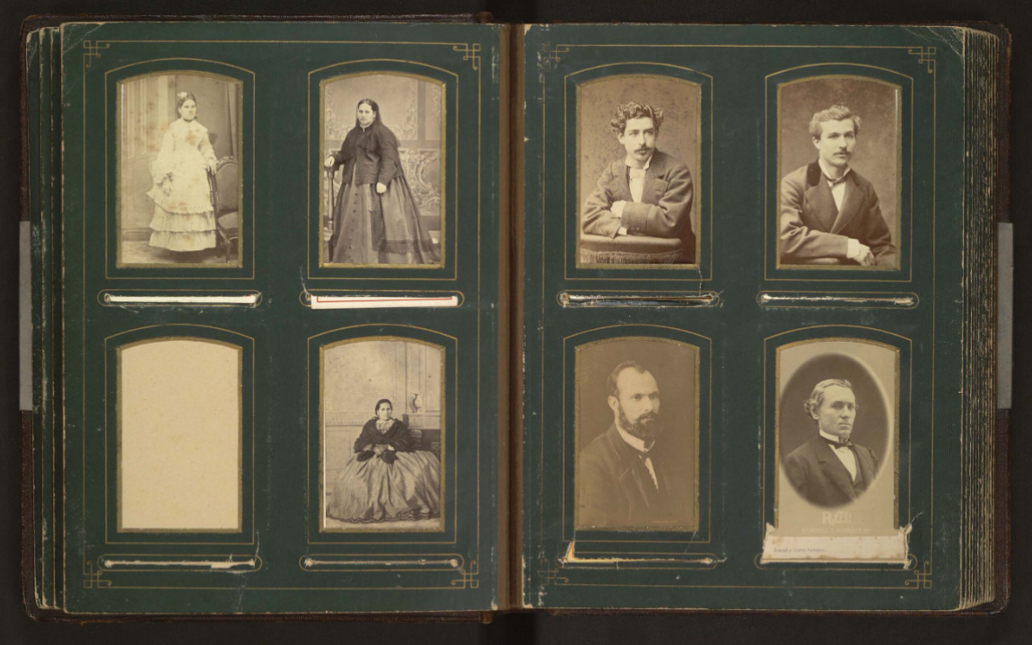 3. Página de álbum carte de visite. Fotografías monocromas.  Fecha: entre 1900 y 1919.