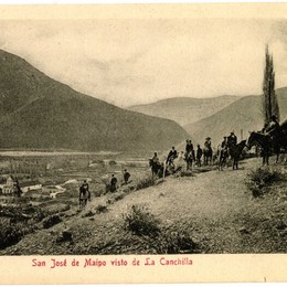  7. El pueblo de San José de Maipo visto de La Canchilla, alrededor de 1900.
