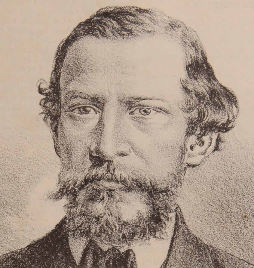 9. Detalle de retrato litográfico de Antônio Gonçalves Dias.