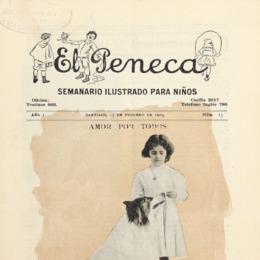 5. Una niña y su mascota. El Peneca 13, 15 de febrero de 1909.