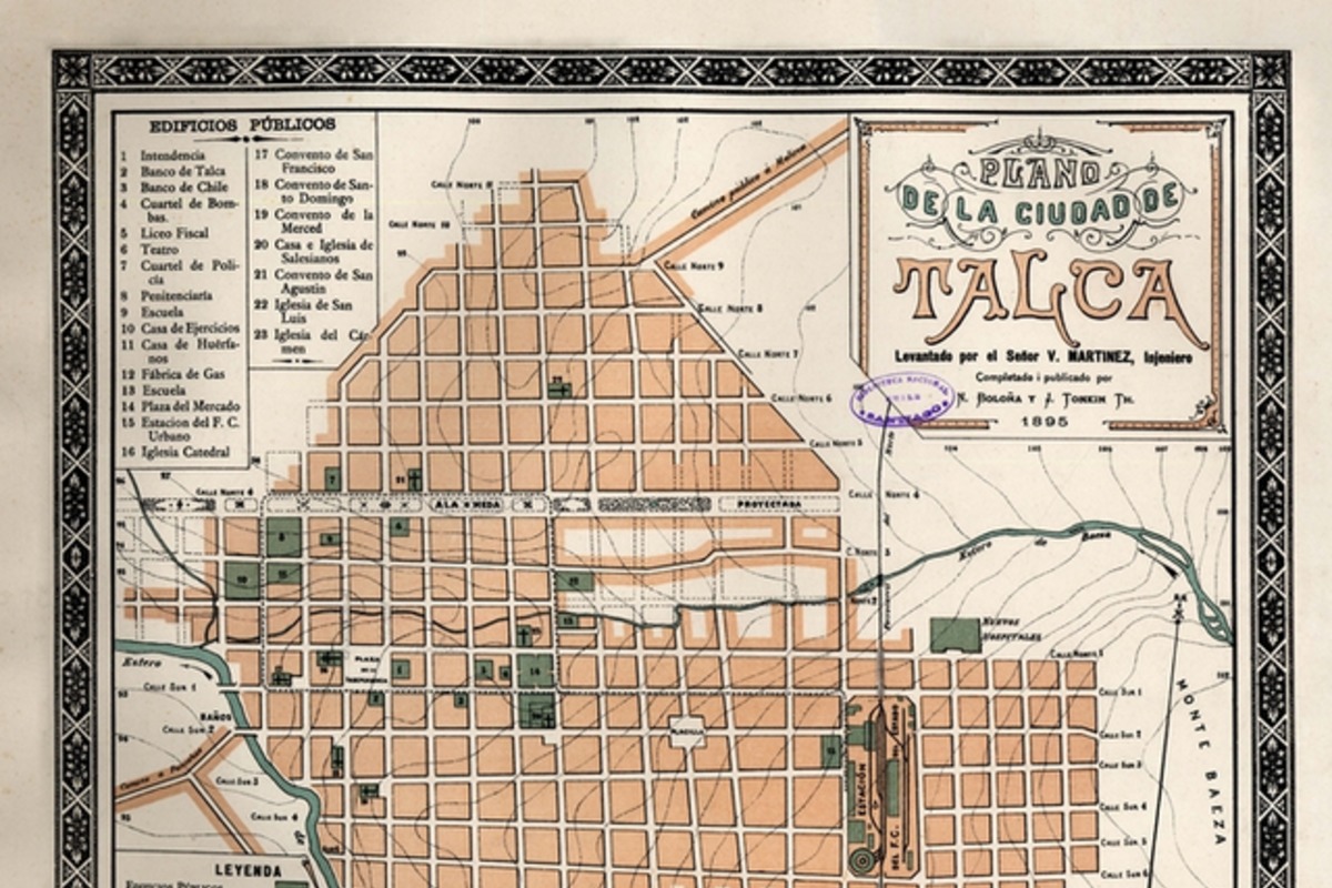 9. Plano de la ciudad de Talca, año 1895.