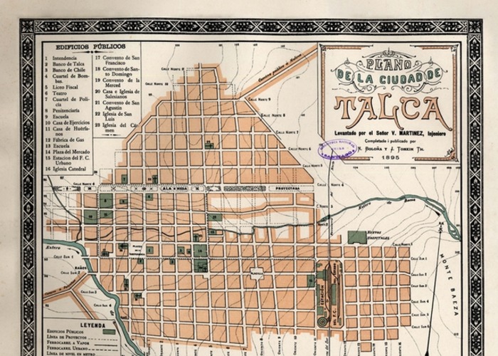 9. Plano de la ciudad de Talca, año 1895.