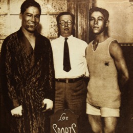 7. De izquierda a derecha: "El Tani", su manager y un boxeador contrincante. Portada de Los Sports de 1927.