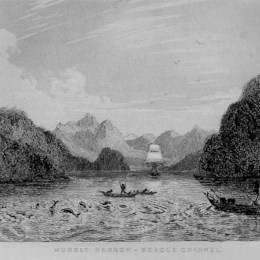 Fueguinos en el canal de Beagle (1833)