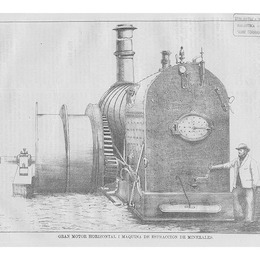 1. Gran motor horizontal y máquina de extracción de minerales, hacia 1875.