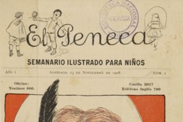 1. Primer número de El Peneca, firmada por Pepin (José Foradori). El Peneca 1, 23 de noviembre de 1908.