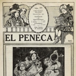 2. "¡Viva el año nuevo!", dice esta portada que muestra a tres niños. El Peneca 320, 4 de enero de 1915.