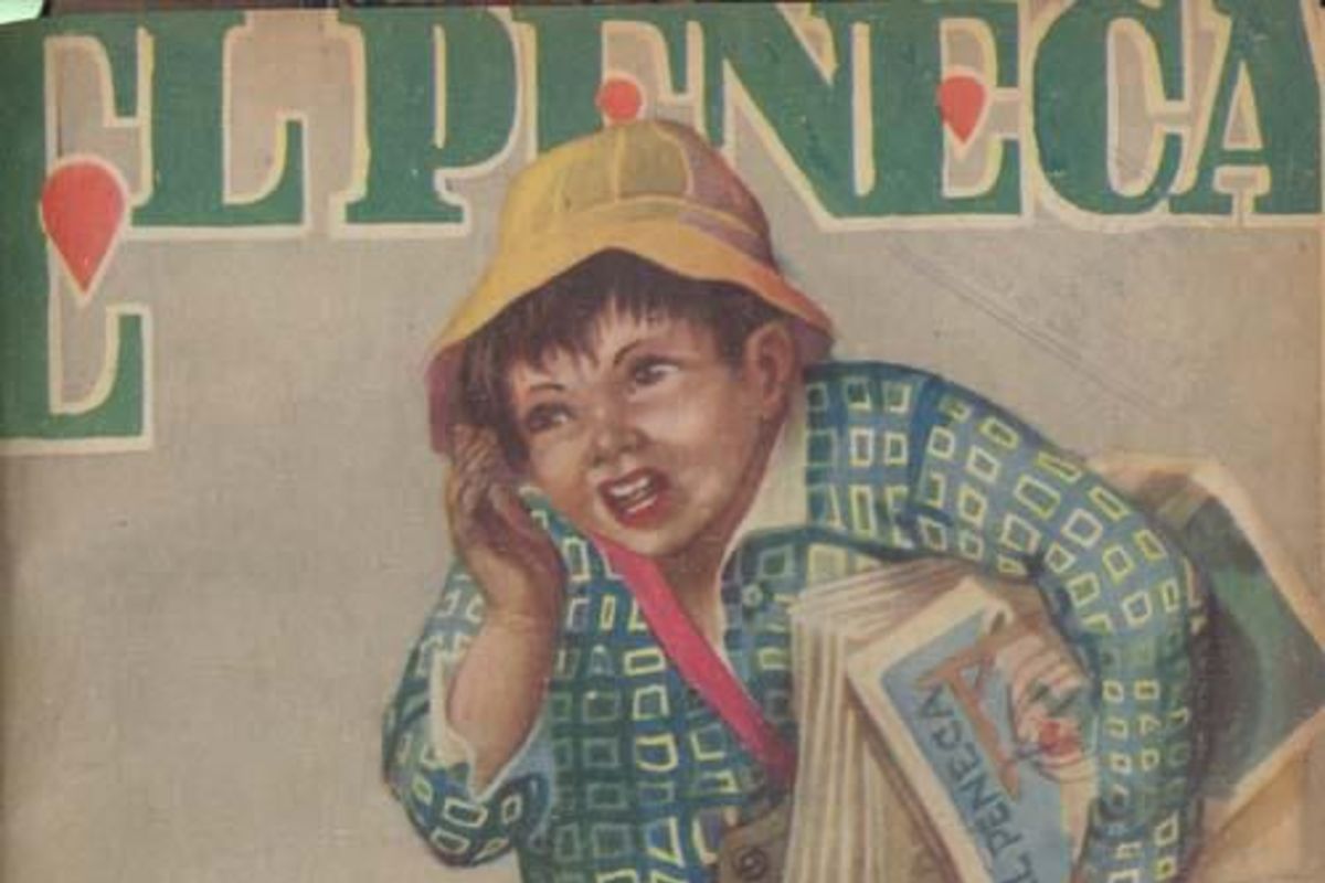 7. Portada de Coré, que muestra a un niño suplementero. El Peneca 1354, 26 de noviembre de 1934.