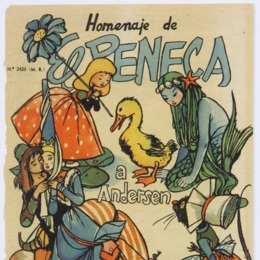 14. Homenaje de El Peneca a Andersen. Portada de Elena Poirier. El Peneca 2420, 1955.