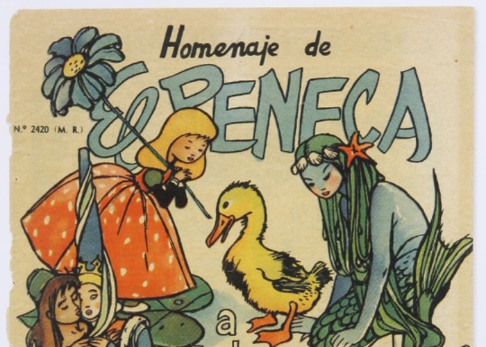 14. Homenaje de El Peneca a Andersen. Portada de Elena Poirier. El Peneca 2420, 1955.