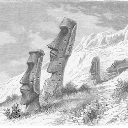 1. Interior del volcán Rano Raraku