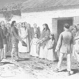 4. Encuentro de la reina de Isla de Pascua con el expedicionario francés M. A. Pinart